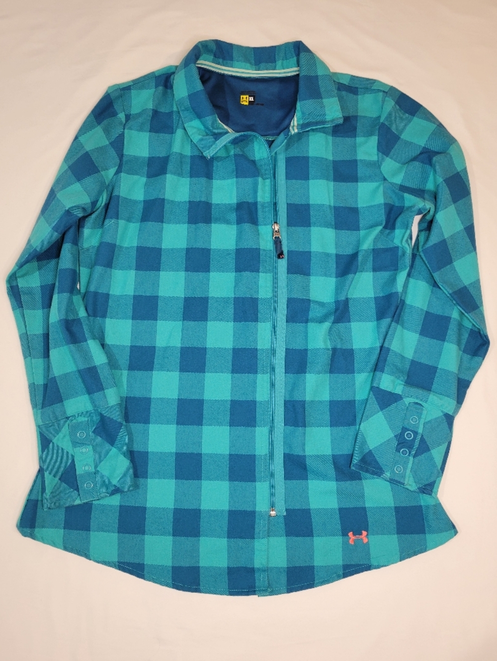 Under Armour Teal and Turquoise Plaid Shirt